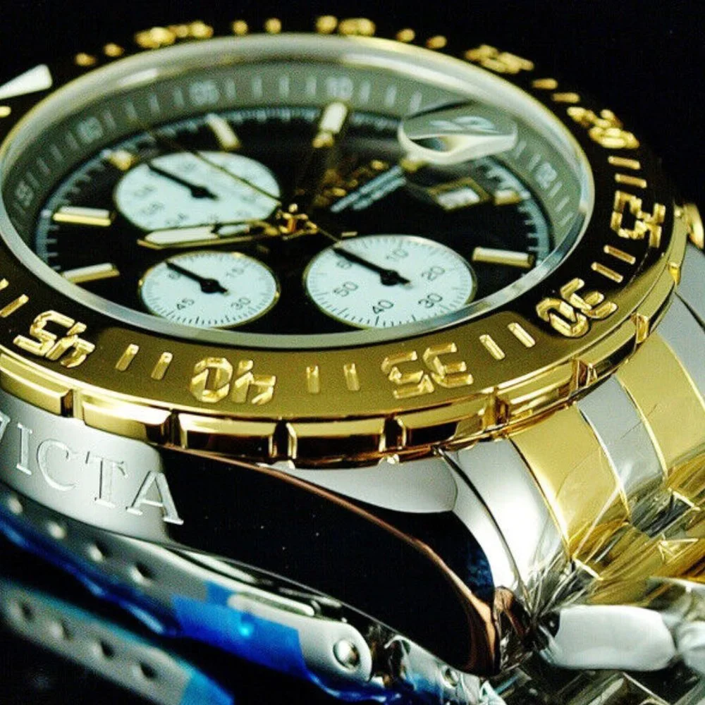 Invicta Two Tone 18k Gold Men Watch